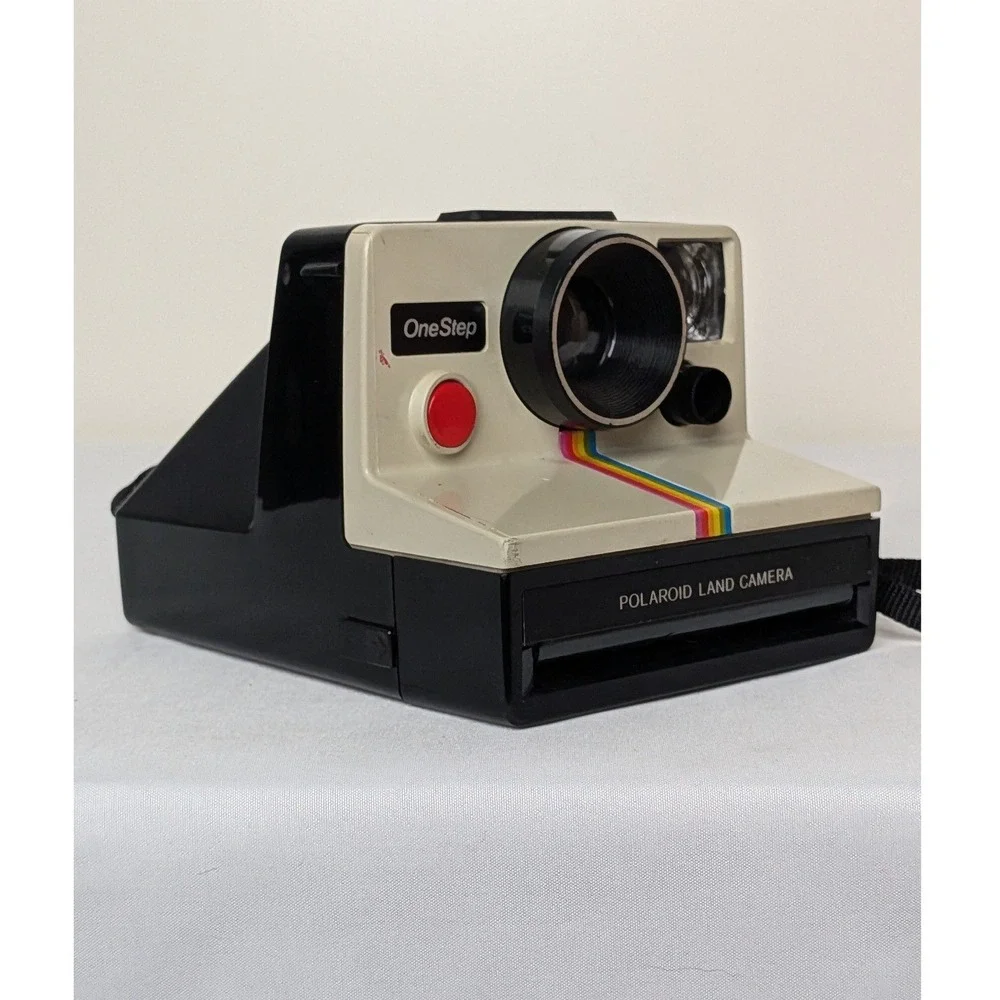 Polaroid OneStep Land Camera White Black Rainbow SX-70 Retro Vintage 70s WORKING